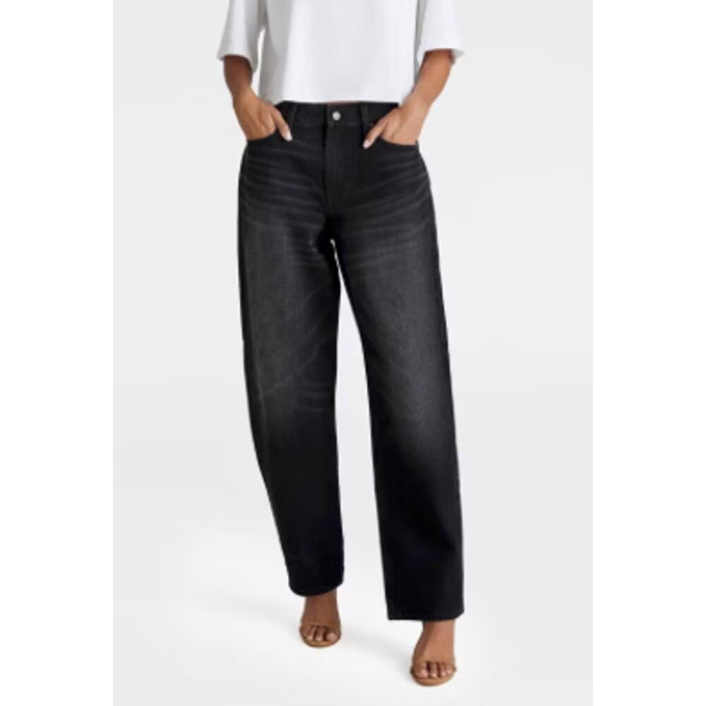 KBB By Kahlana Black Wide Leg Mid Rise Jeans Women's 2 Trendy Timeless Classic